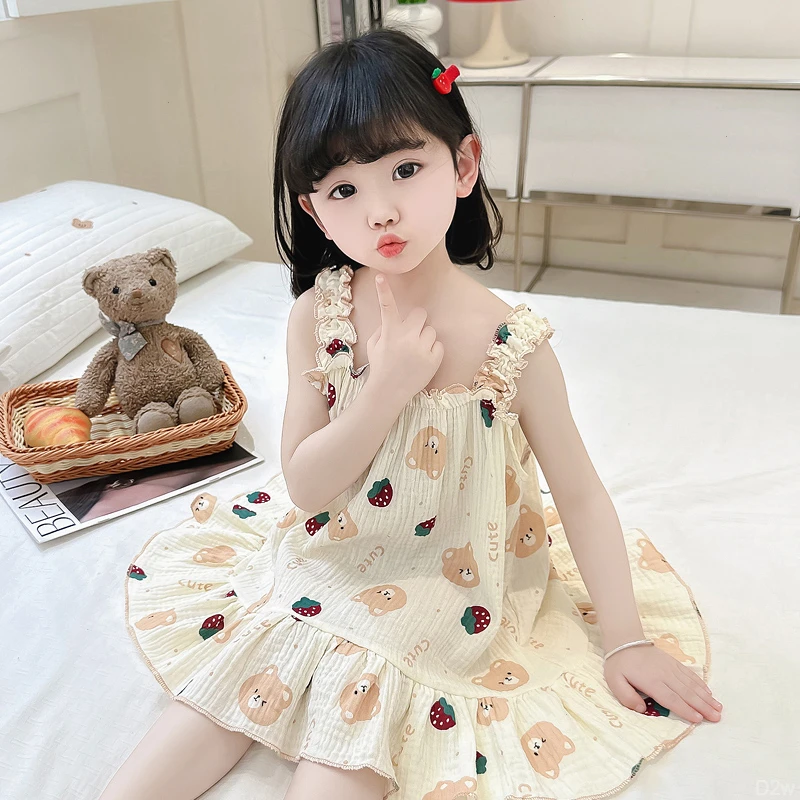 女童睡裙夏季睡衣女宝宝公主小女孩可爱儿童夏天薄款中小童家居服