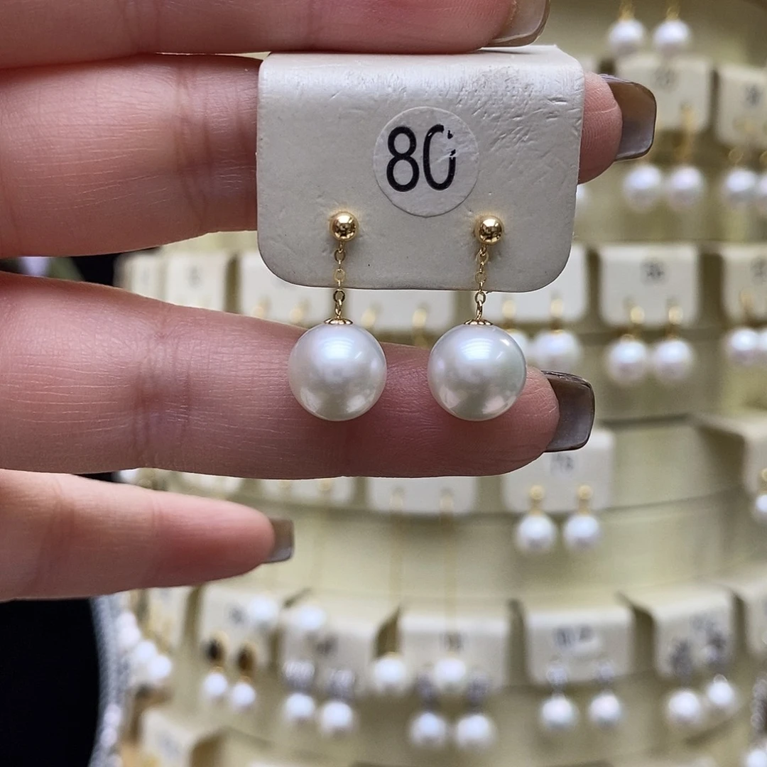 耳饰淡水珍珠18K金镶嵌