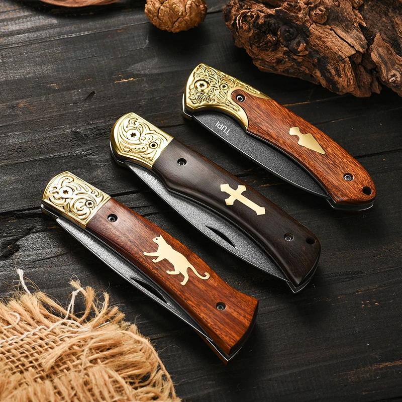 进口锋利小刀高硬度折叠刀便携水果刀随身刀户外露营防身吃肉小刀