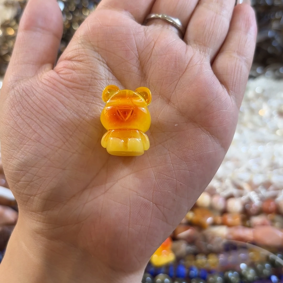 玛瑙/玉髓未镶嵌珠宝半成品二代蜜 小熊