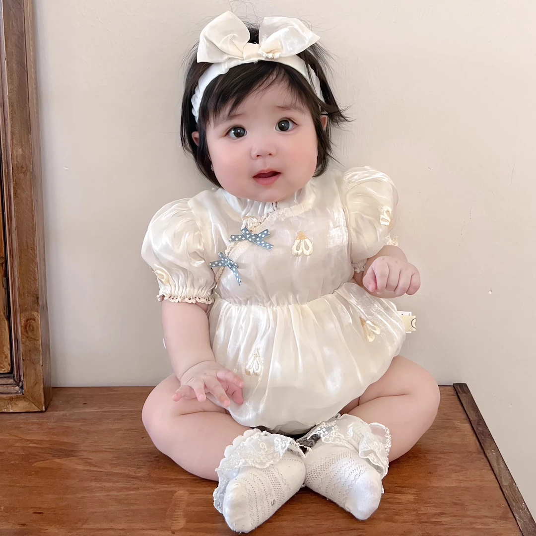 婴儿夏季衣服儿童韩系薄款短袖包屁衣小月龄女宝宝哈衣夏日外出服