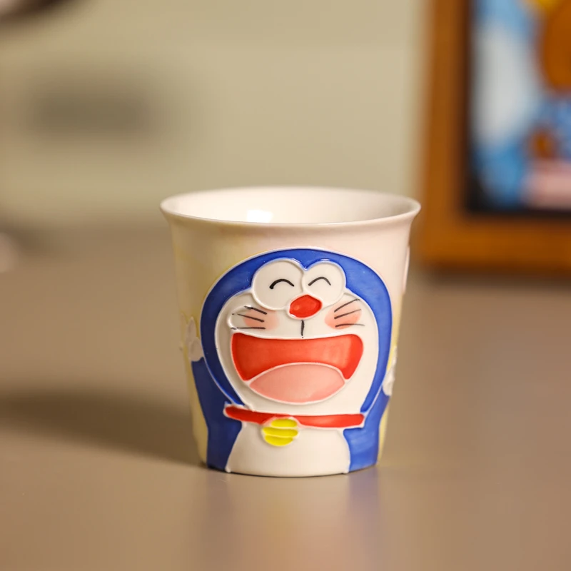 646立体釉哆啦A梦陶瓷小水杯马克杯