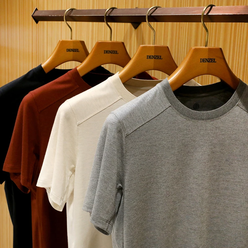 【240712007】老灵魂新触感 醋酸羊毛花纱质感轻盈软糯短袖T恤男