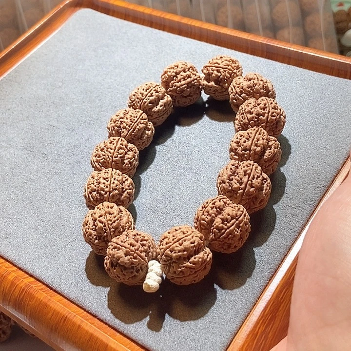 吊坠金刚菩提莲*生私人订制粗筋深沟双龙梅花21mm