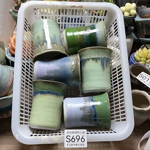 紫砂花盆696微瑕品口径7厘米左右的
