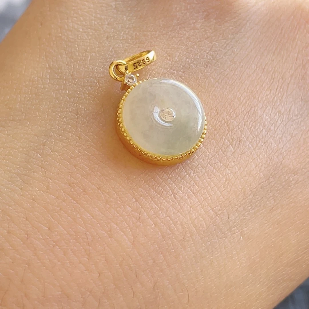 翡翠颈饰银S925镶嵌扣