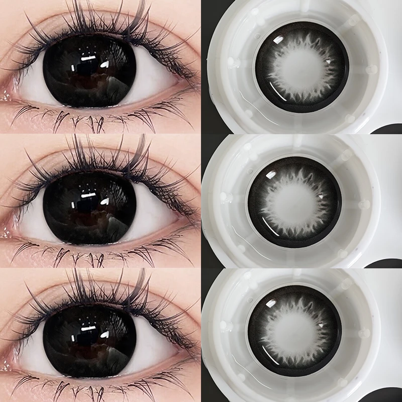 OVOLOOK黑不溜秋半年抛14.5mm大直径黑色美瞳女隐形眼镜黑纱舞者