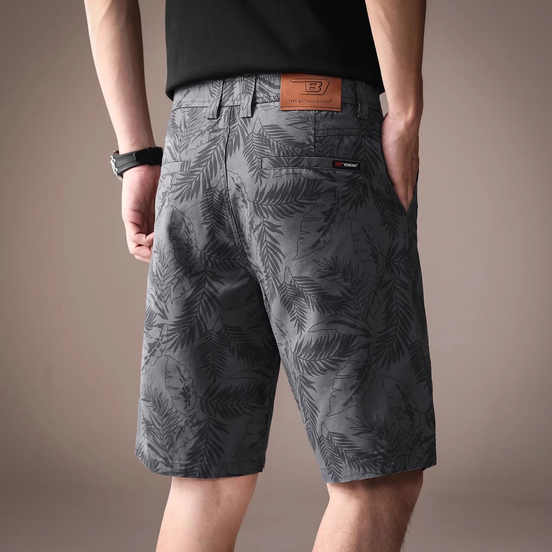 Cebrodz高端男士印花休闲五分短裤男夏季薄款宽松直筒百搭纯棉