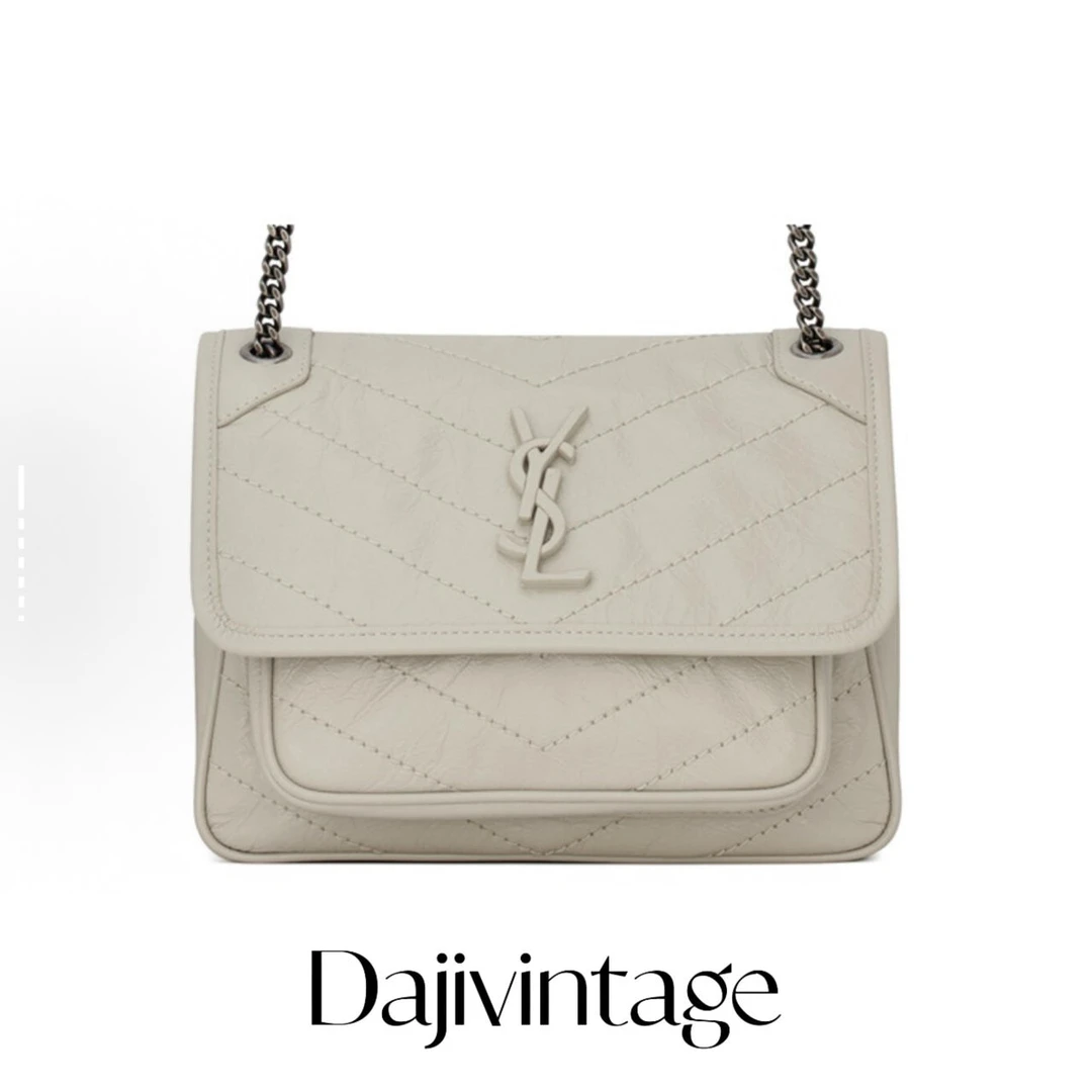 95新 YSL/圣罗兰 大吉中古ff/ysl圣罗兰白银无d扣小号niki单肩包