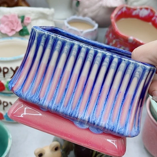 多肉绿植陶瓷花盆9.9包邮，有空