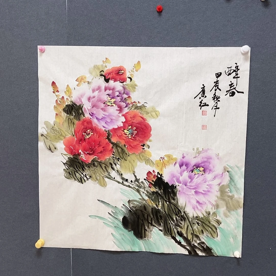 国画童广红手绘牡丹68:68