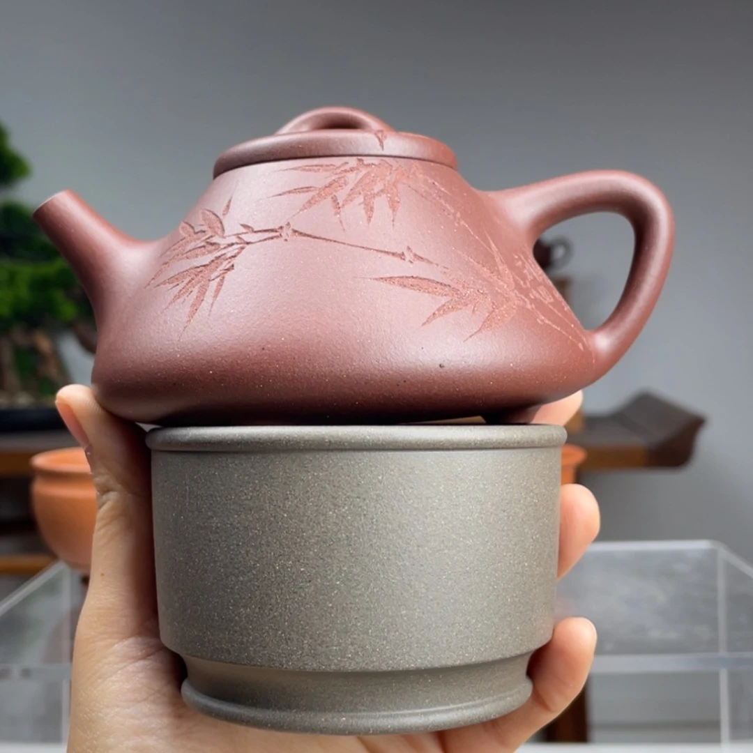 【闪购商品】紫砂茶壶明*高砂紫泥子冶石瓢容量270cc