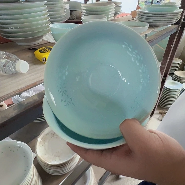 景德镇高温陶瓷影青玲珑面碗2个
