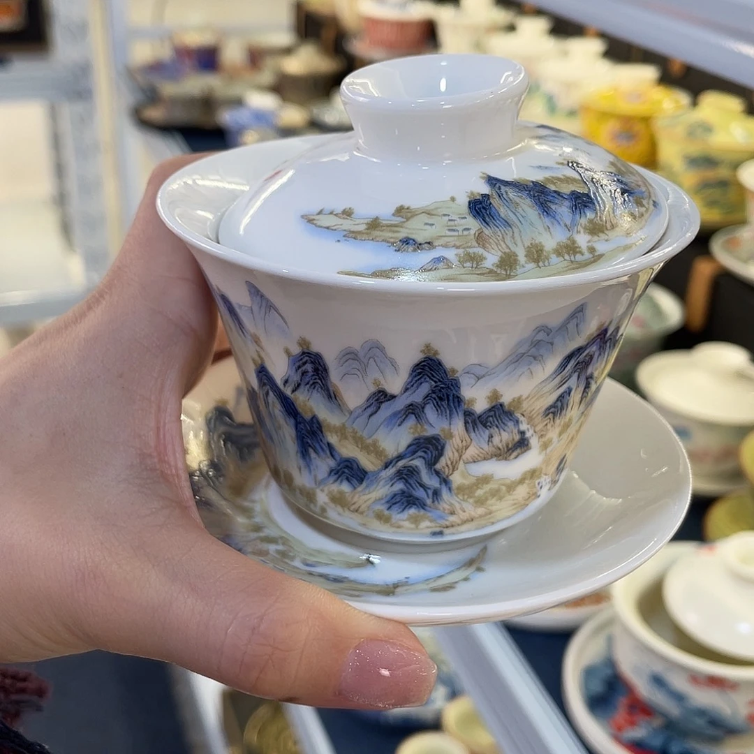 陶景德陶瓷盖碗茶具