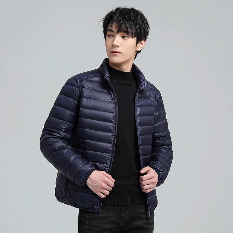 蒙口平轻薄羽绒服男2025冬季新短款立领修身轻型保暖内胆鸭绒外套