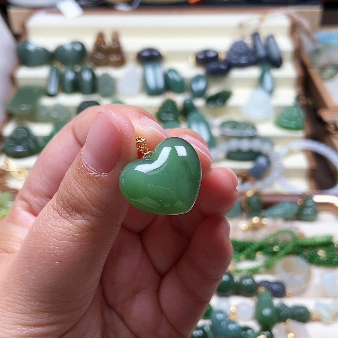 吊坠(不含链)18K金镶嵌和田玉