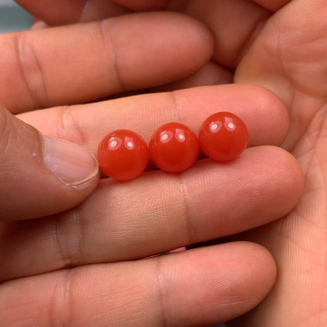 南红玛瑙珠子未镶嵌苍*