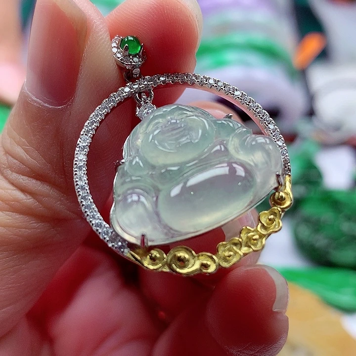 翡翠银S925镶嵌颈饰翡翠