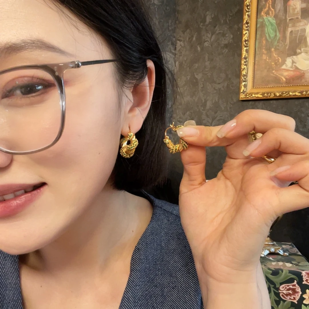 琉璃黄铜925银耳钉