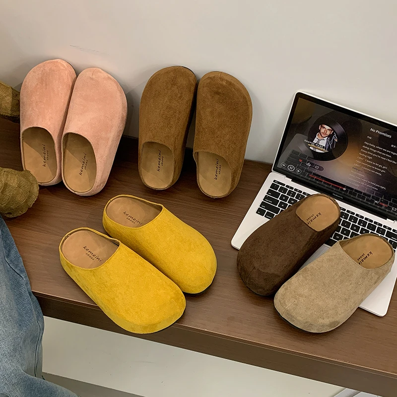 厚底勃肯鞋女2025春夏新款复古半拖鞋一脚蹬懒人鞋外穿包头拖鞋