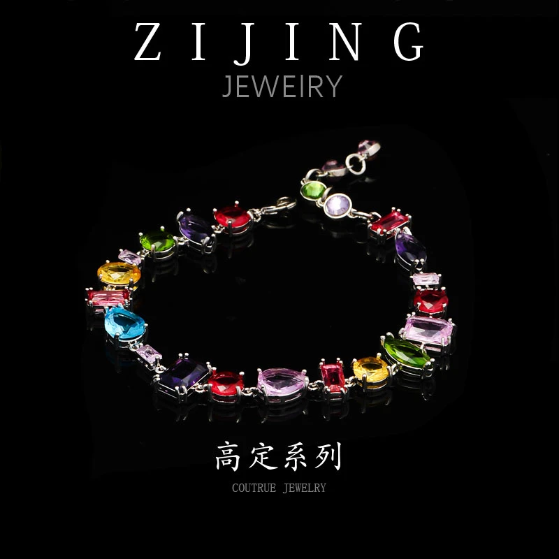 铜合金合成锆石手链 CC6270   高定系列 手链  17+5CM