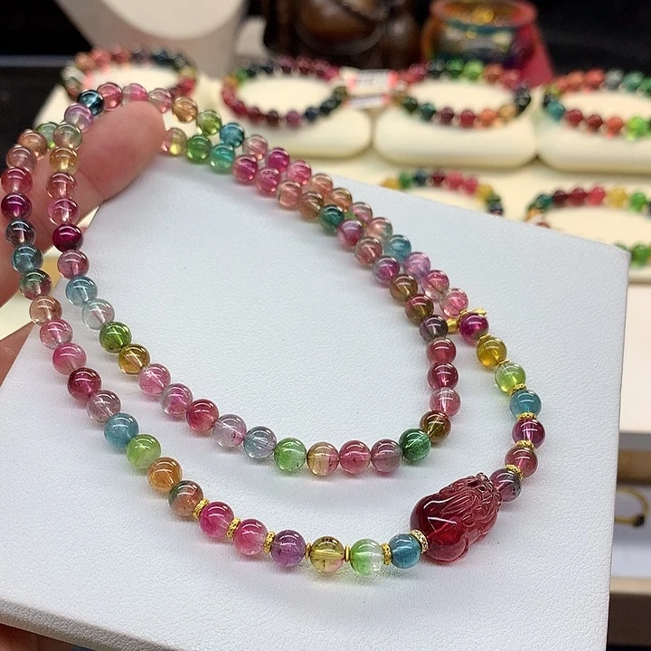 手链未镶嵌西瓜碧玺西瓜手串6.3mm