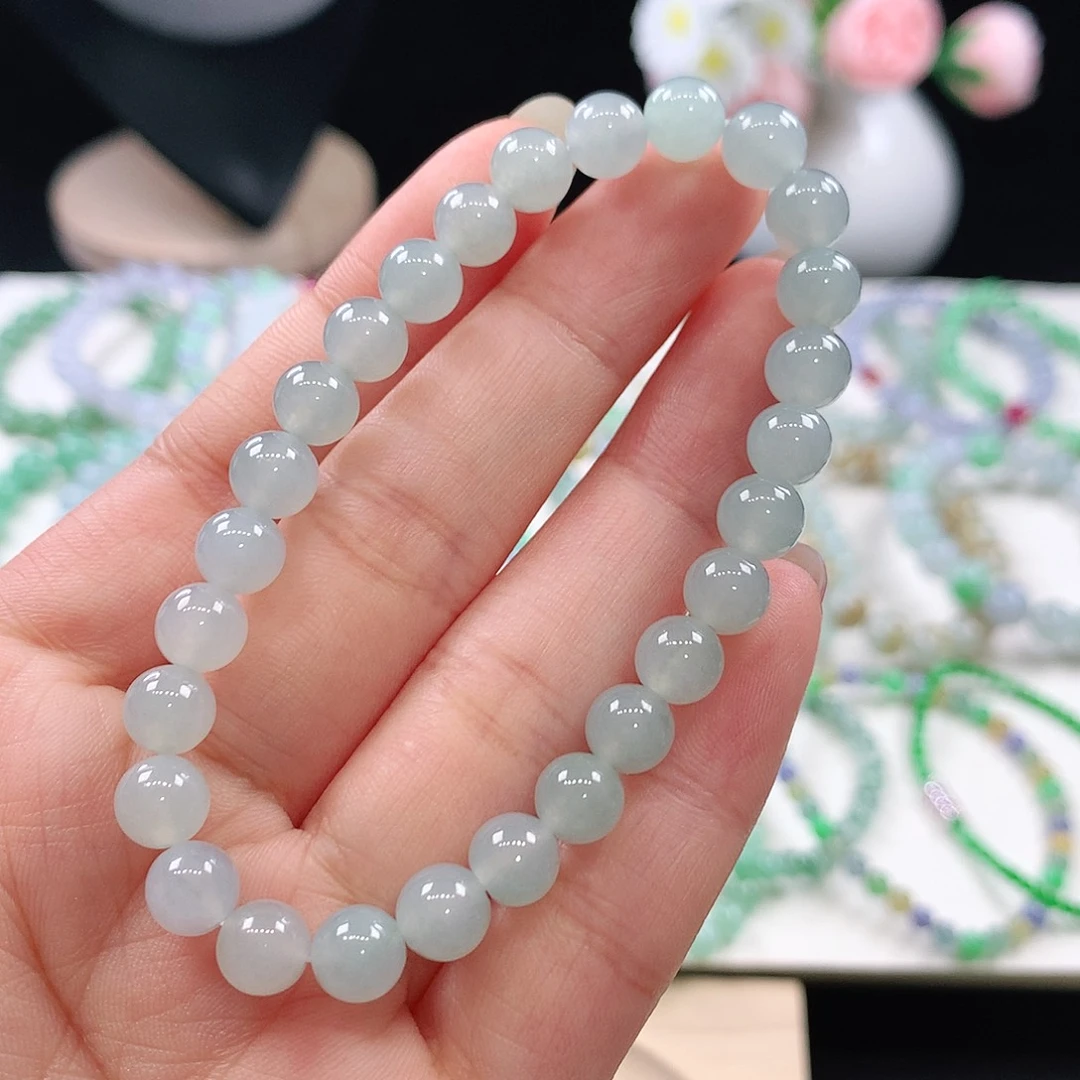 翡翠未镶嵌手链6.8mm