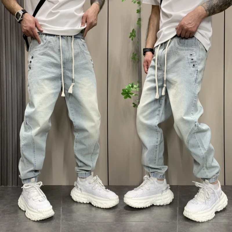 2025新款牛仔裤男春夏季宽松直筒休闲长裤子男士潮流百搭束脚裤