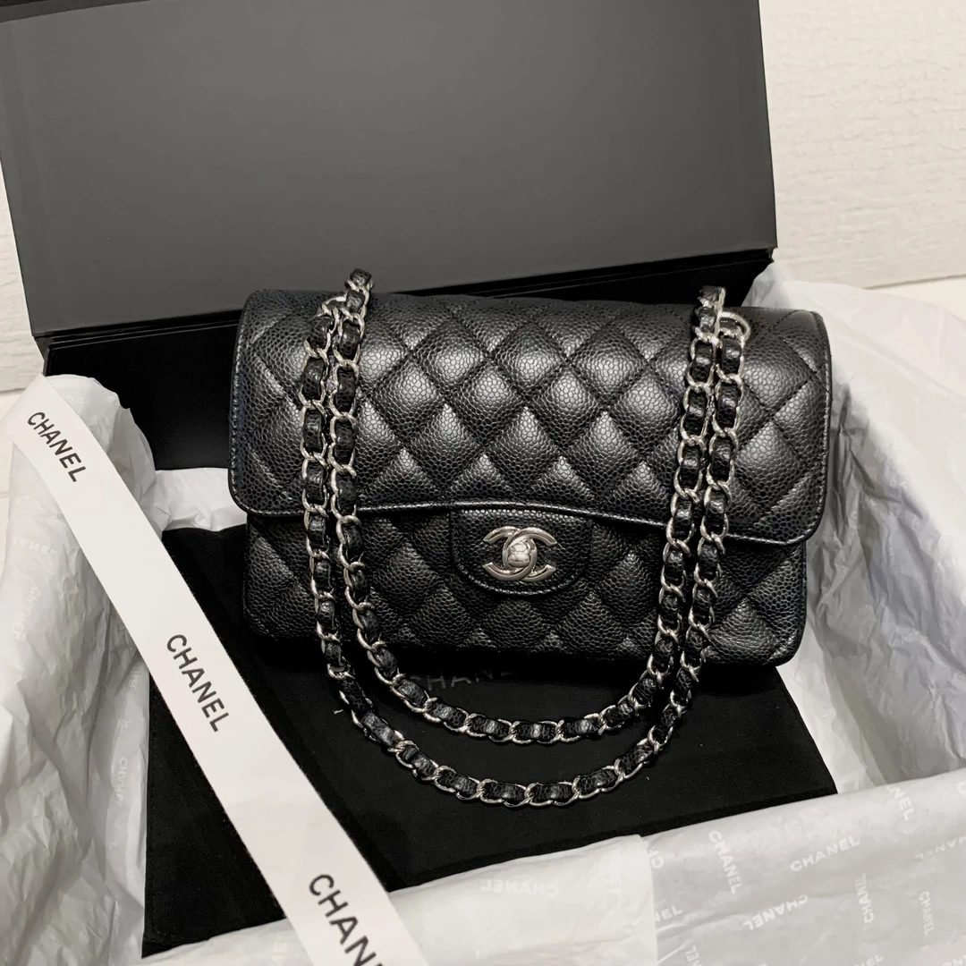 99新 Chanel/香奈儿 壹臻中古/黑银cf小号包 22年芯片/63872727