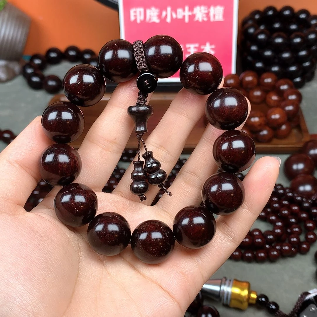 木宝阁小叶紫檀手串，尺寸18mm（现货实拍）
