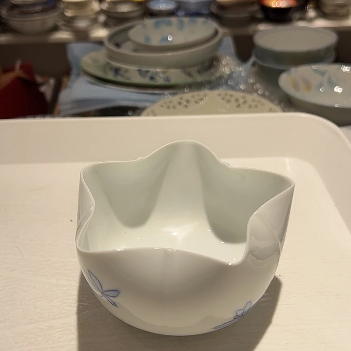 阿***珀瓷手工手作手绘五角公道果子钵1个