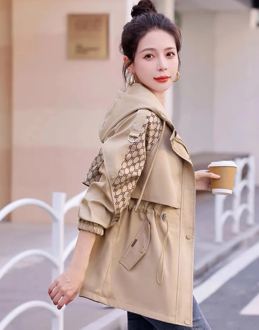 【宠粉专属】Y1988轻奢欧版时尚外套风衣2025连帽百搭上衣外套女