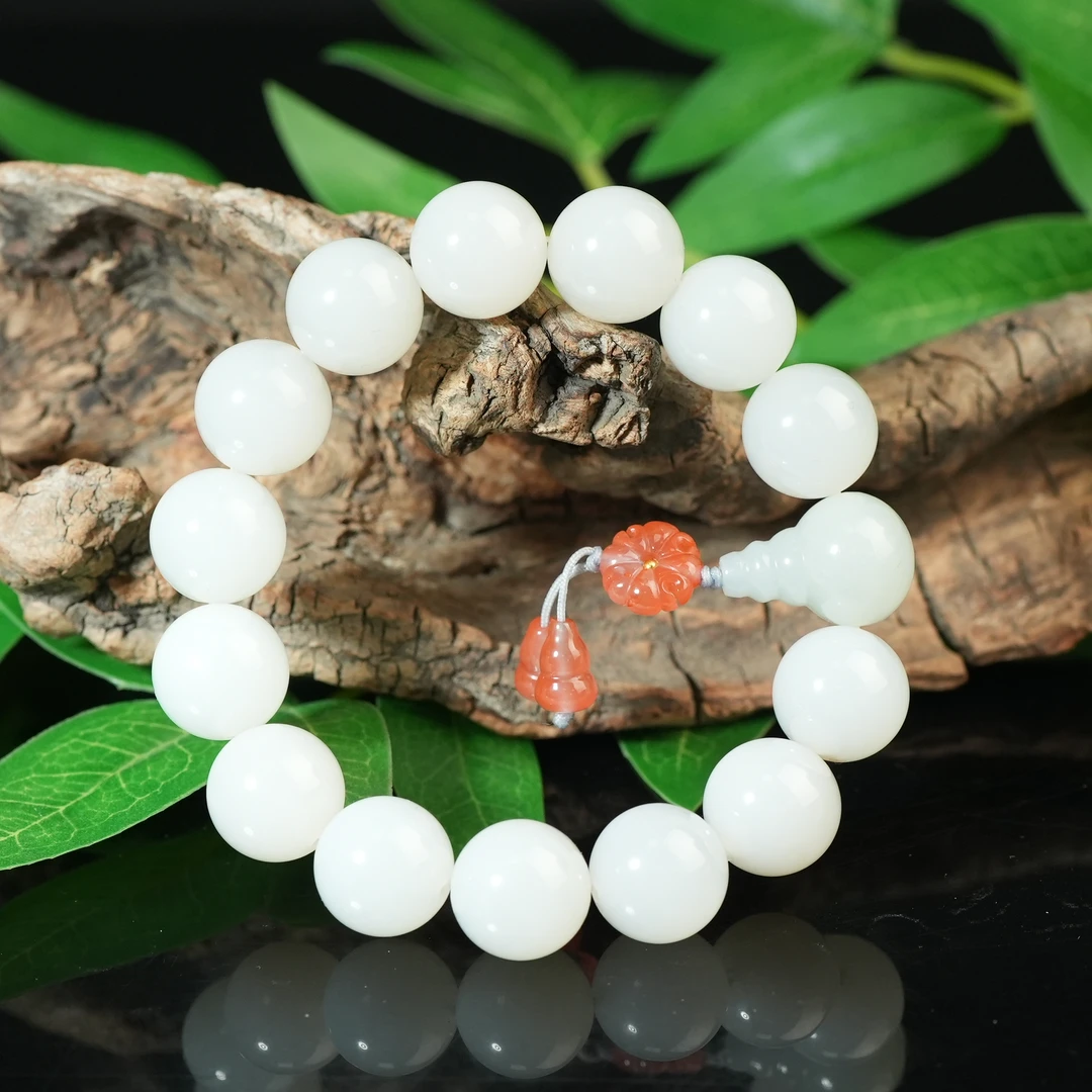 清代和田白玉圆珠手持【华豫之门】ZDW2502141005