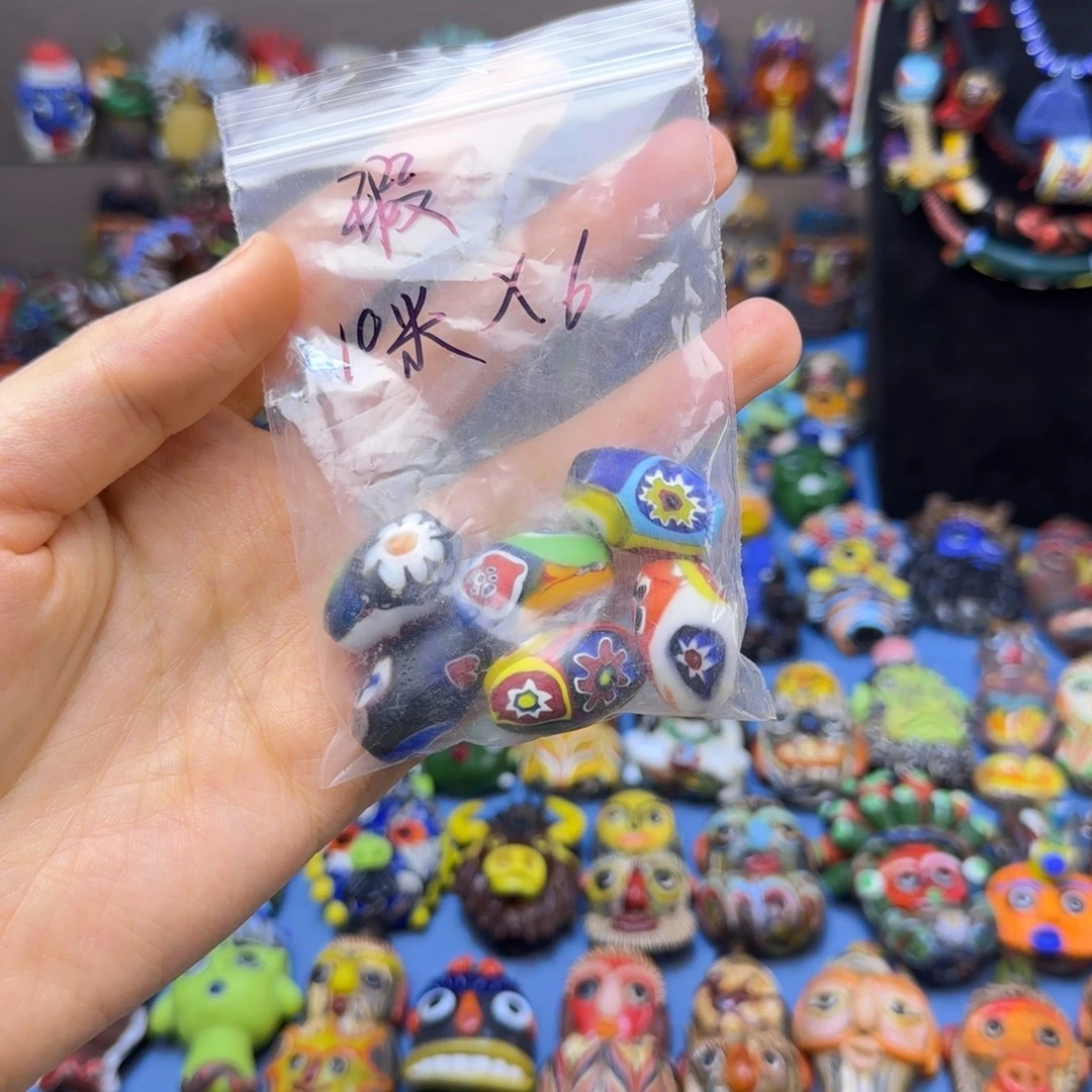 琉璃非金属玻璃颈饰千花珠子瑕疵款不退换