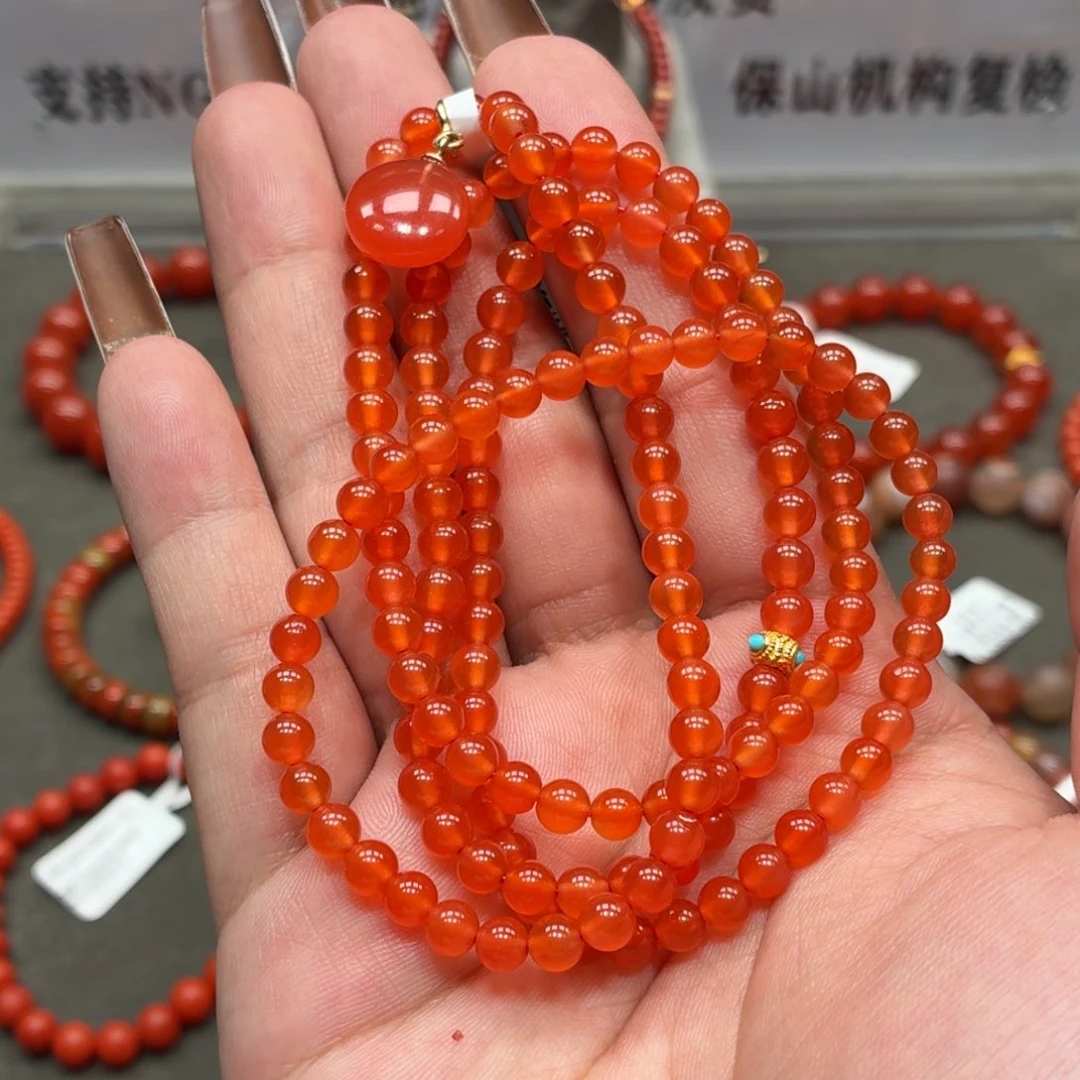 未镶嵌多圈南红玛瑙原矿保山小庄冰红多圈卡4+