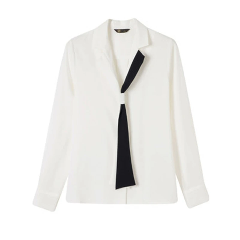 女子成鉴 法式飘领衬衫2025春季新款百搭通勤职业装上衣 S-AB0185
