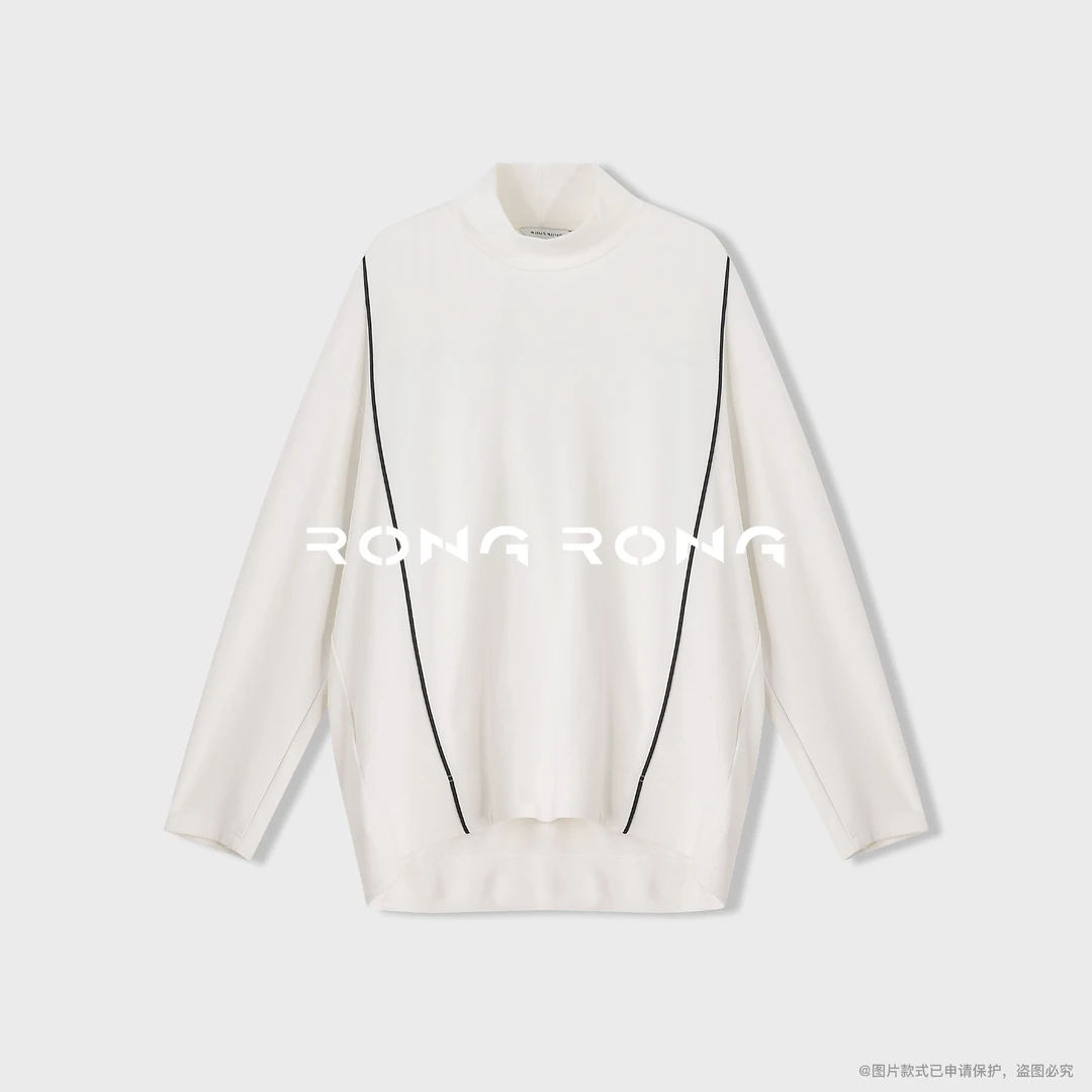 溶溶【天丝云暖T】RONGRONG莫代尔棉混纺柔滑解构长袖T恤2502K517