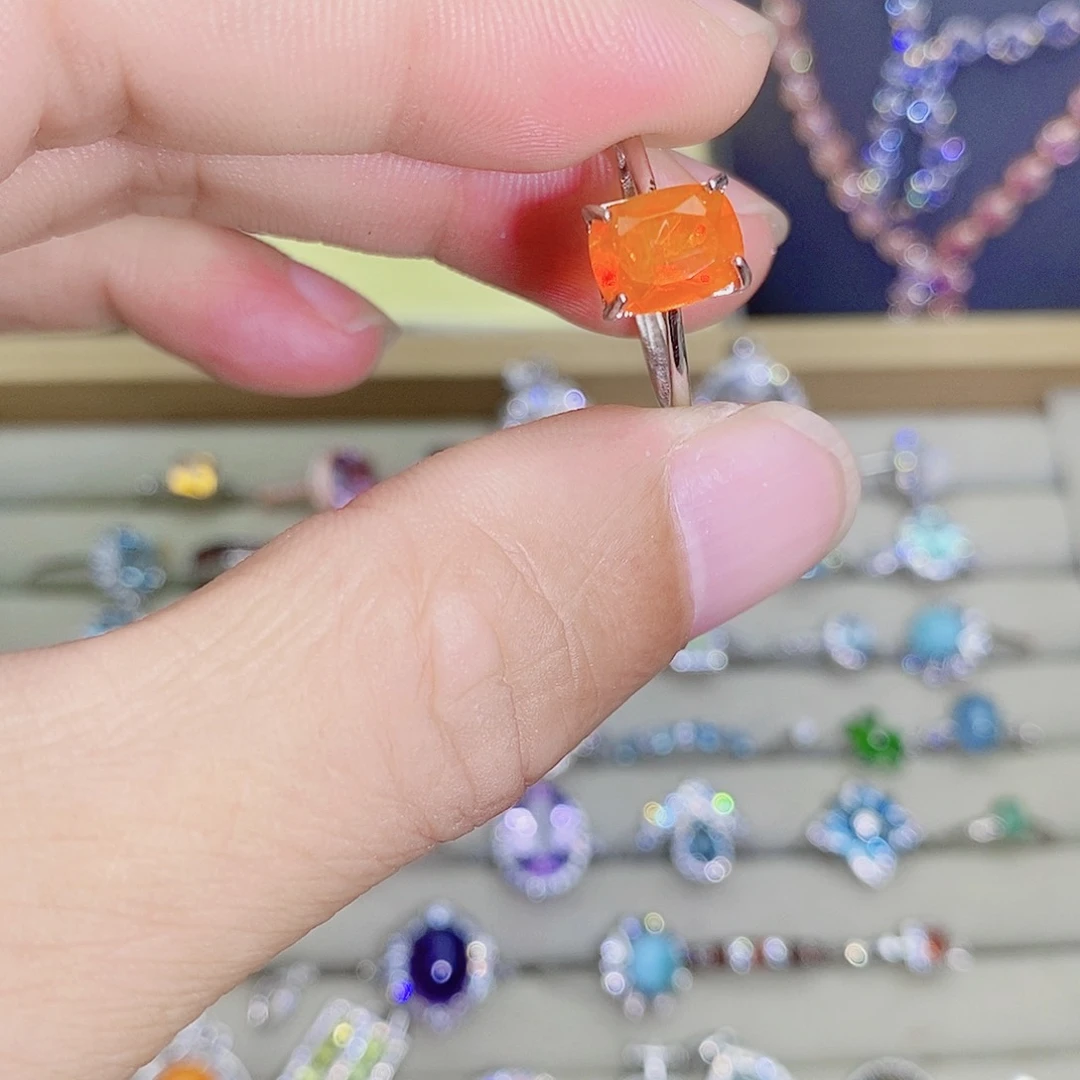 欧泊未镶嵌戒指5566