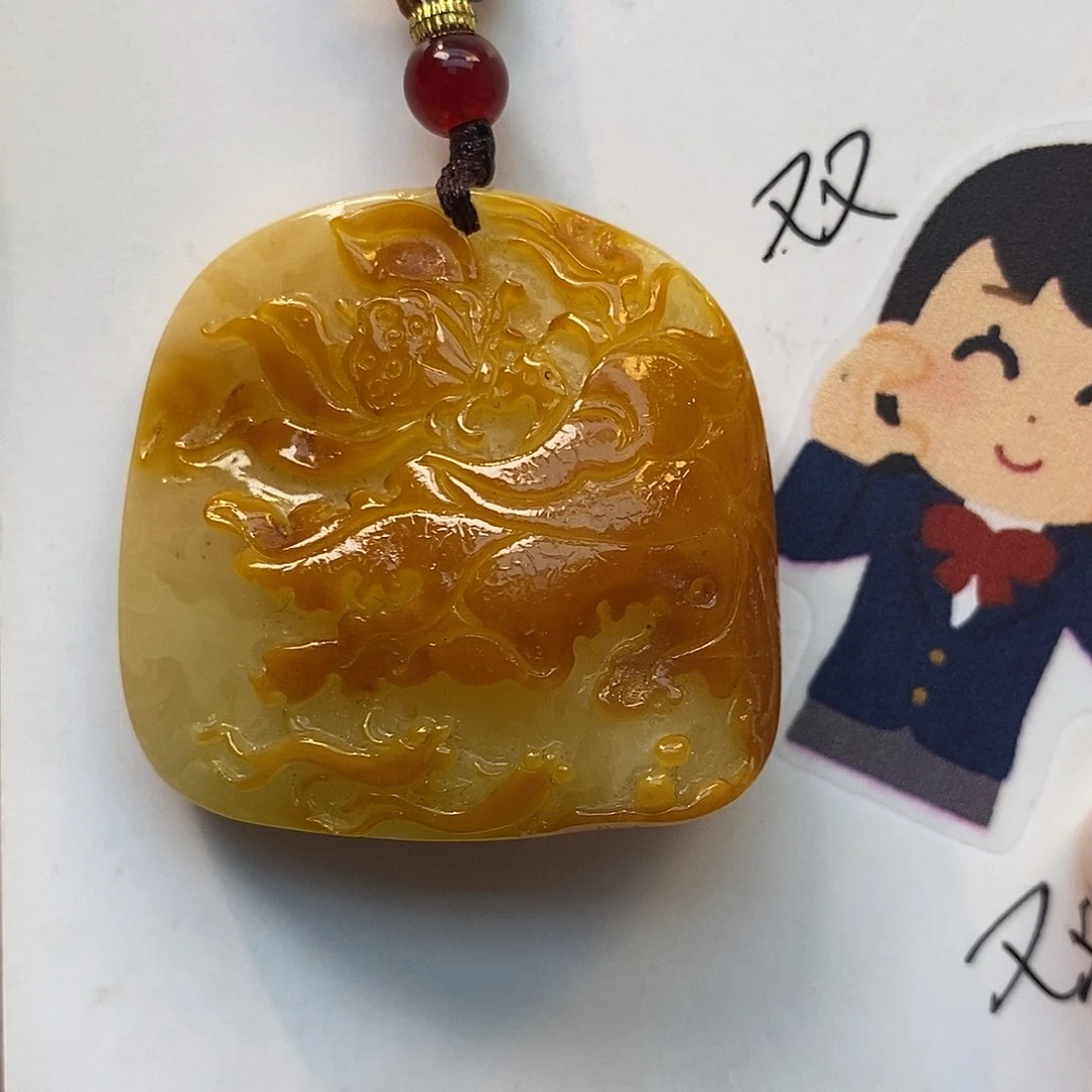 未镶嵌定制琥珀连年有余