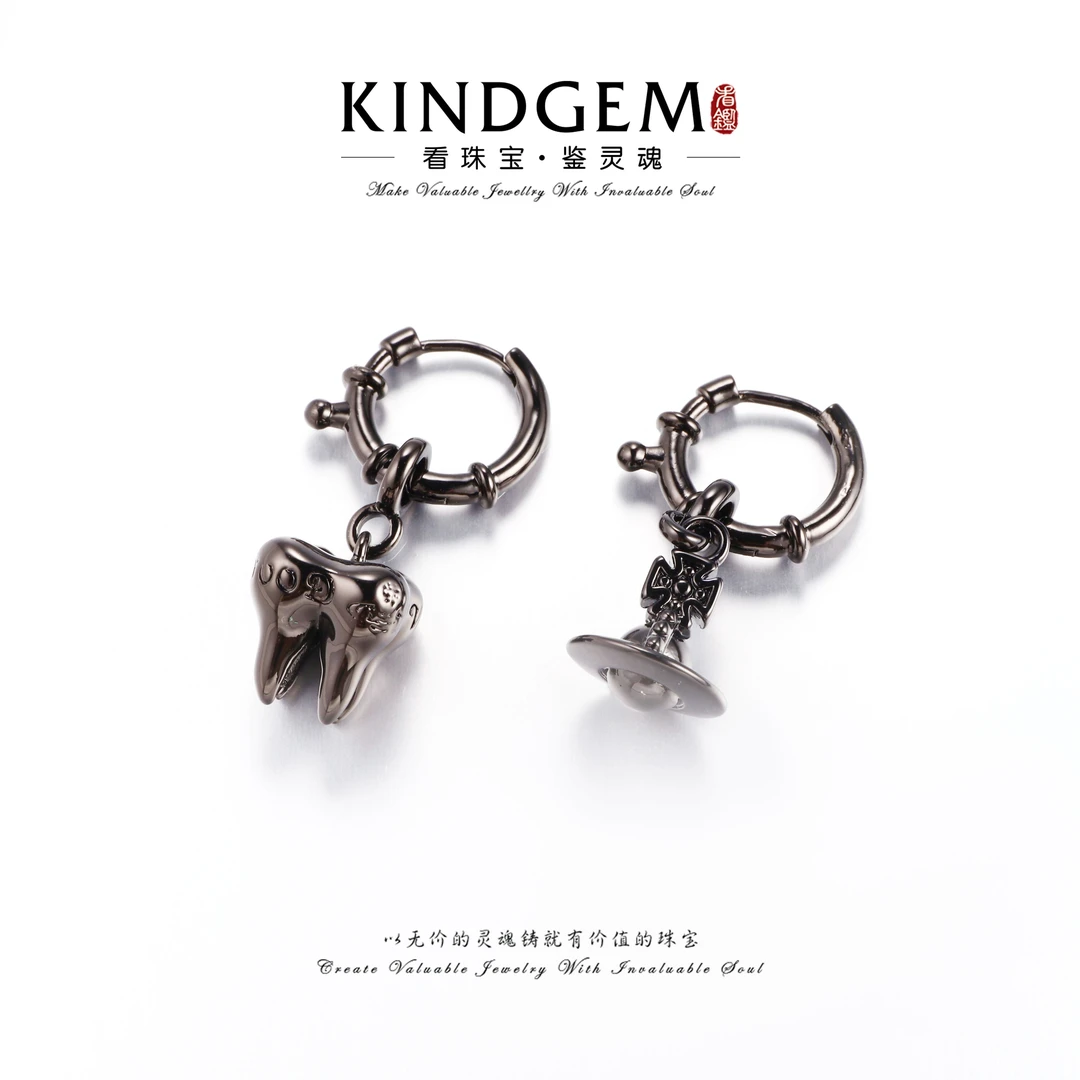 铜合金耳饰 可爱星球AB款潮流气质轻奢百搭时尚耳环 C-33474