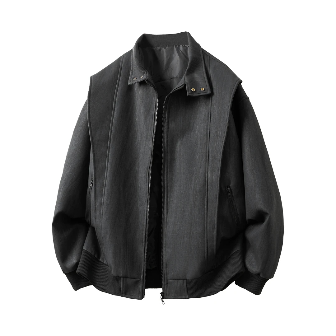 NINEDAO/玖岛秋冬时尚潮流ins风美式休闲上衣外套男百搭皮衣夹克