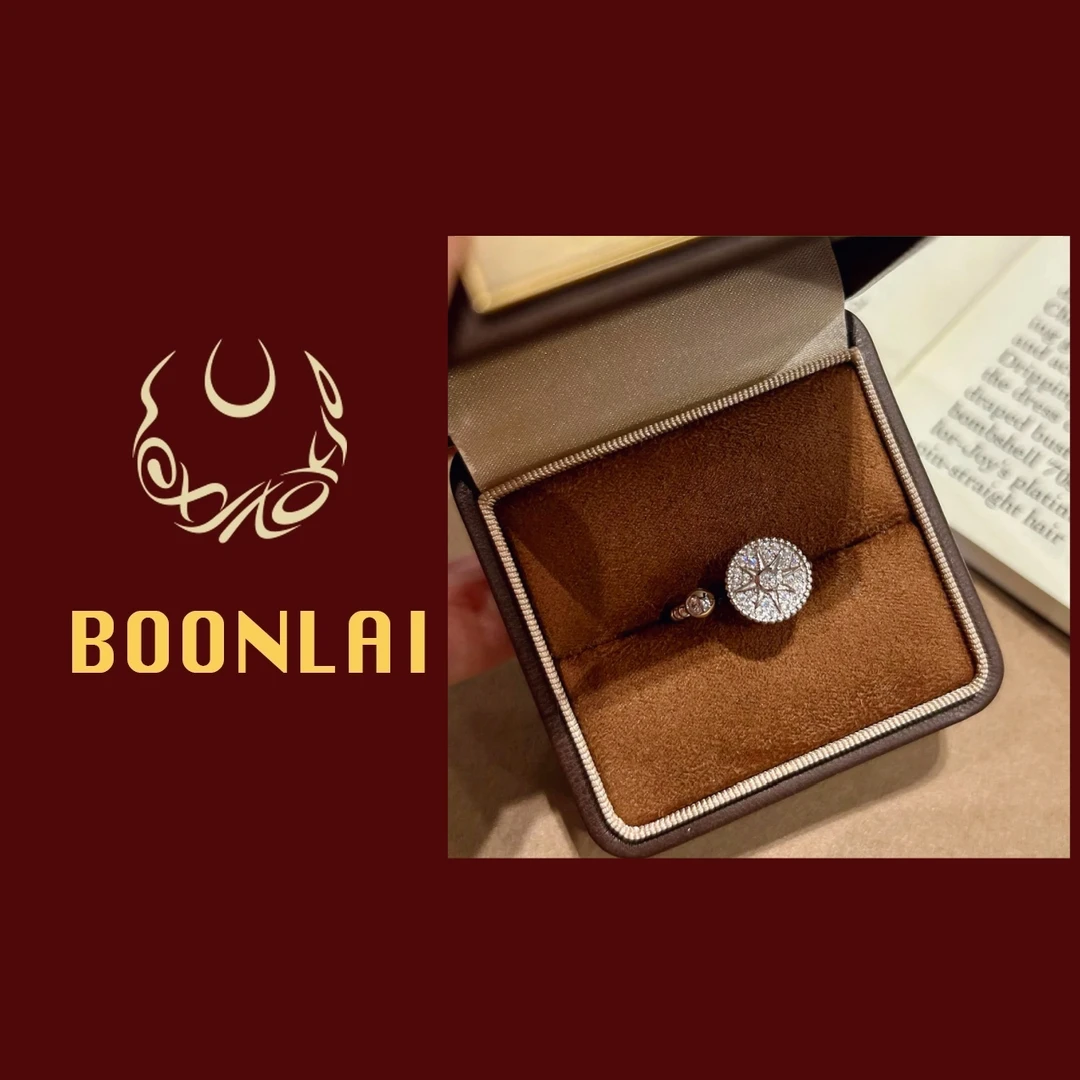 铜合金锆石戒指 Boonlai  银色星盘满钻戒指1312