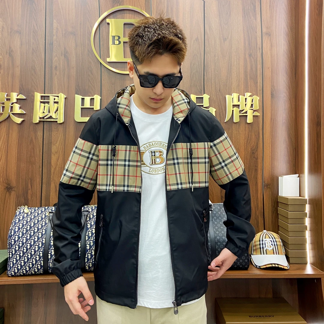巴宝绅(BABAOSHEN)春秋升级款格版夹克外套-9990
