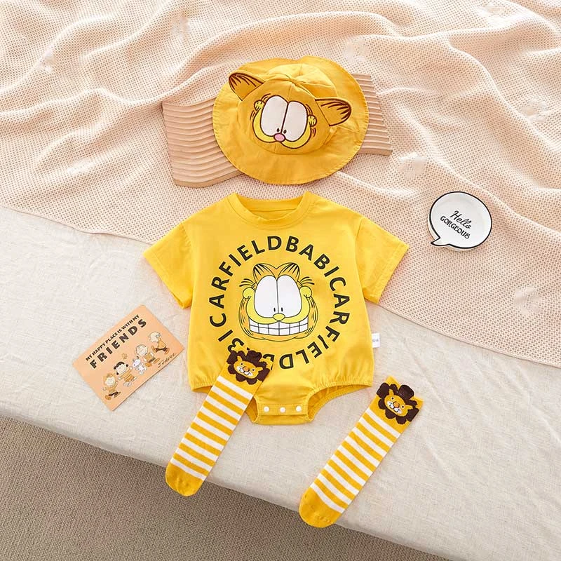 儿童2025夏季连体衣可爱超萌薄款包屁哈衣爬爬服男童休闲舒适潮流