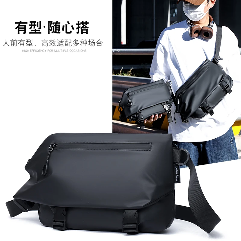 新款男士胸包时尚多功能腰包骑行斜背包胸前斜挎包机能单肩包潮款
