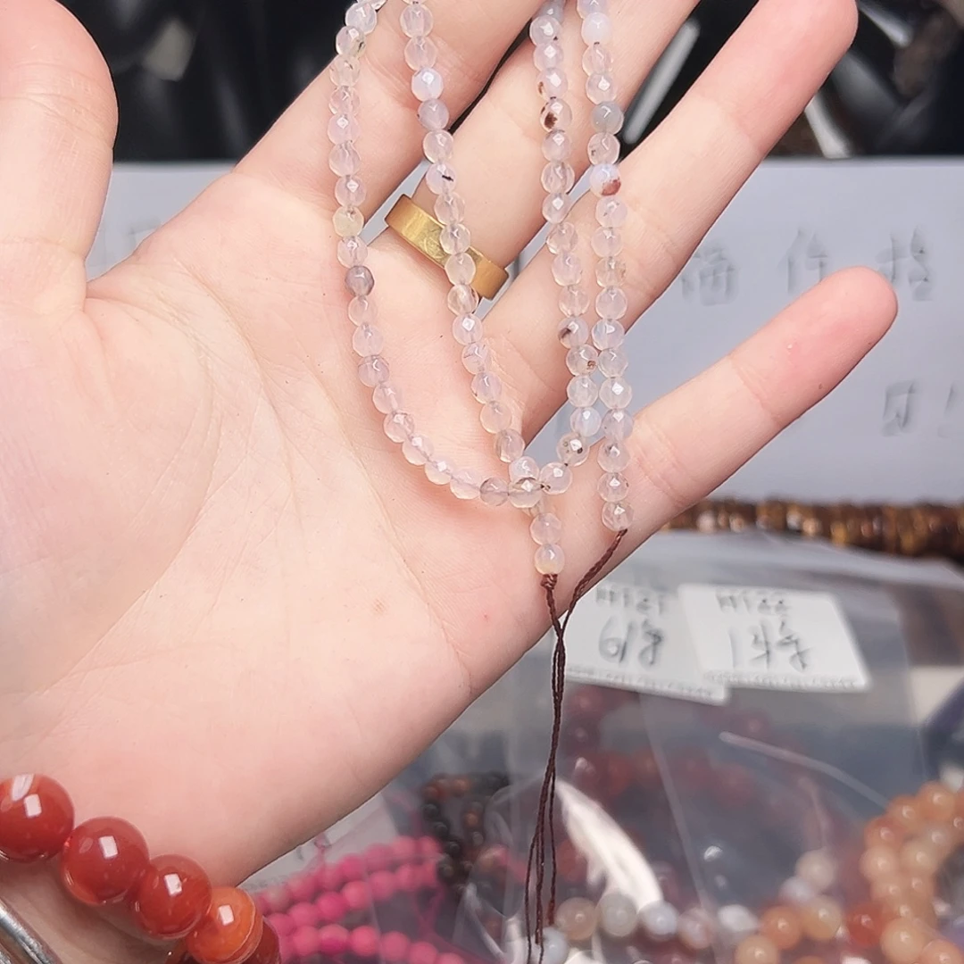 玛瑙/玉髓合金珠宝半成品h123 钻切玛瑙一条