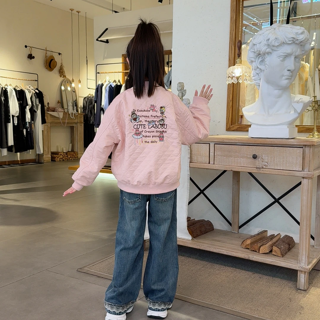 女童春秋季棒球服2025新款中大童时尚上衣服韩版女孩洋气外套