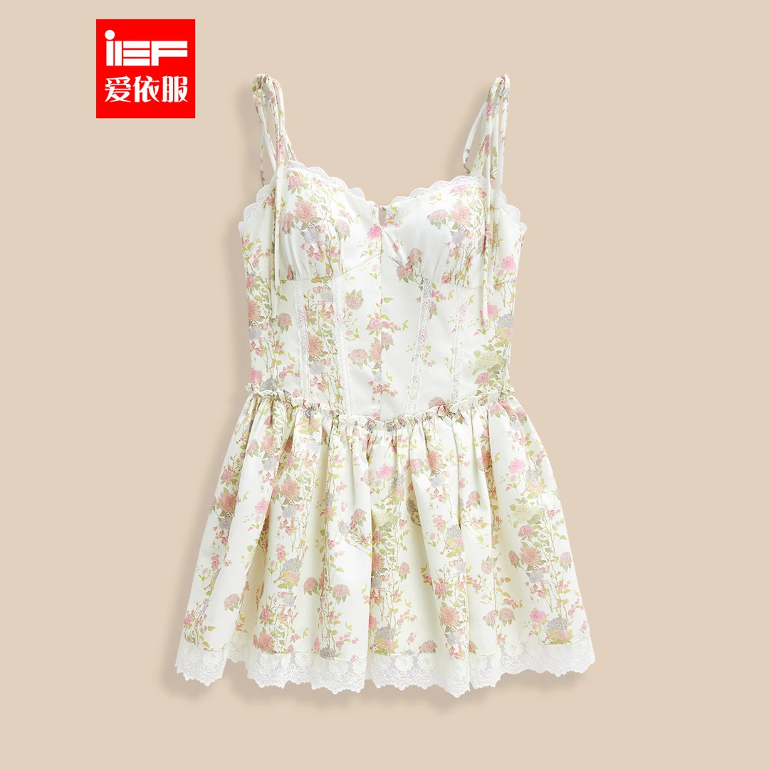 IEF/爱依服裙子2025夏季新款法式甜美公主纯欲风碎花显瘦吊带裙