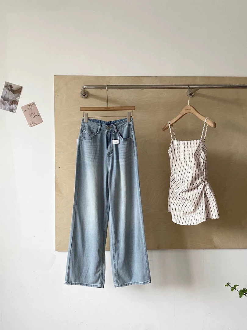 夏季薄款垂感牛仔裤4b7