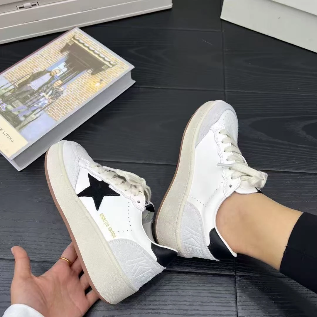 韩版星星脏脏鞋女2025春季新款百搭厚底增高休闲板鞋运动小白鞋单